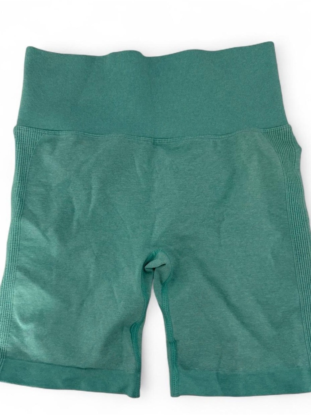 Women’s Green High-Waist Seamless Bike Shorts